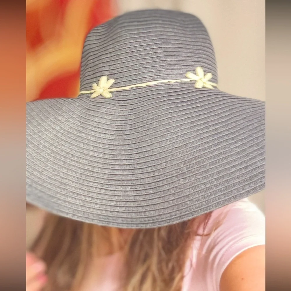 Merona Womens Floppy Paper Straw Woven Sun Beach Fashion Hats Wide Brim